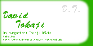 david tokaji business card